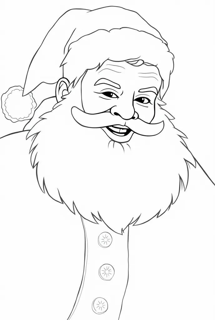 coloring page black and white of Santa Claus