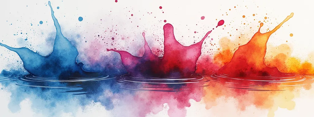 puddle, splashes, sputtering techniques, fusion of watercolor and acrylic paintings