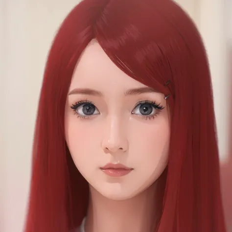 1girl, red hair, gray eyes, japanese clothes, detailed face, intrincate details, masterpiece, 4k,best quality,