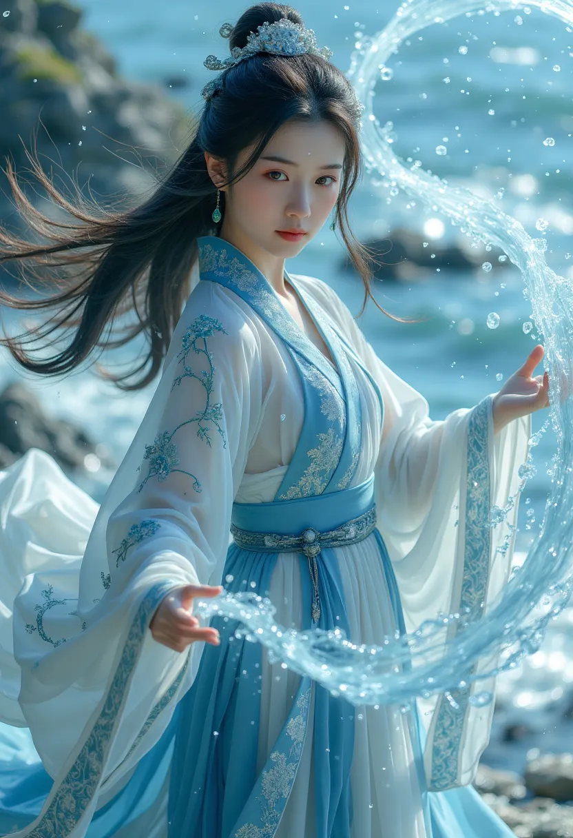 1 girl,hanfu,realistic,
(masterpiece, high quality, best, official art, beautiful and beautiful, long-term contact:1.2),smooth m...