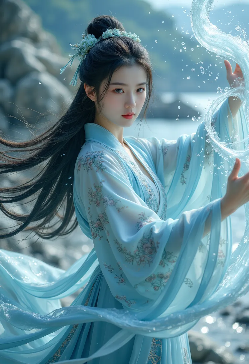 1 girl,hanfu,realistic,
(masterpiece, high quality, best, official art, beautiful and beautiful, long-term contact:1.2),smooth m...