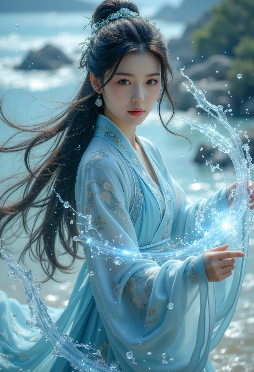 1 girl,hanfu,realistic,
(masterpiece, high quality, best, official art, beautiful and beautiful, long-term contact:1.2),smooth m...