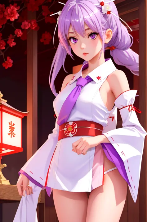 (best quality:1.4), height, masterpiece,, 1 girl,, light purple hair, purple eyes, (chemomimi), medium bust, thin, slender thigh...