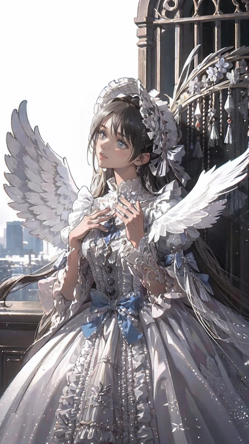 And the white drops fall from the sky、Angel Wings、Angel Halo、Mysterious
