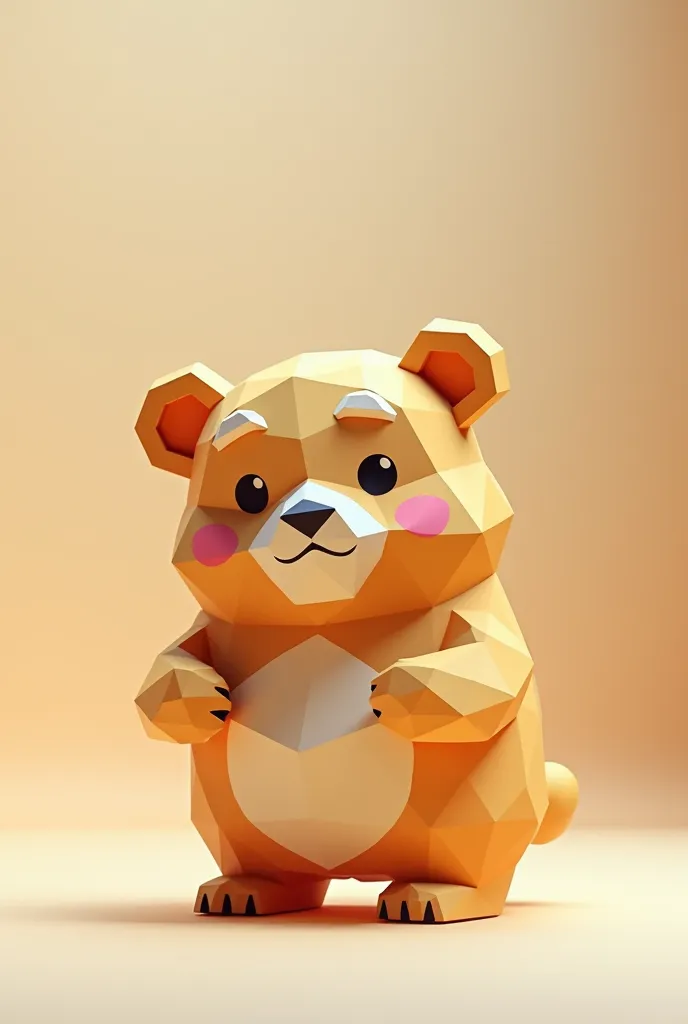 low poly papercraft ourson