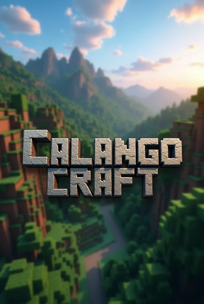 A minecraft image with the name CalangoCraft in the center