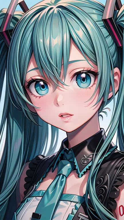 hatsune miku, extremely detailed,hyper realistic,beautiful detailed eyes,beautiful detailed lips,extremely detailed face and ski...