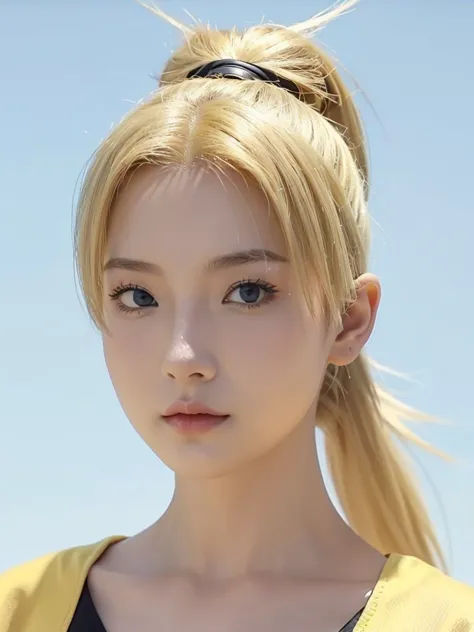 temari standing yellow hair ponytail 4 very beautiful and the body is nice tiktok video, talking , very cute features, cute feat...