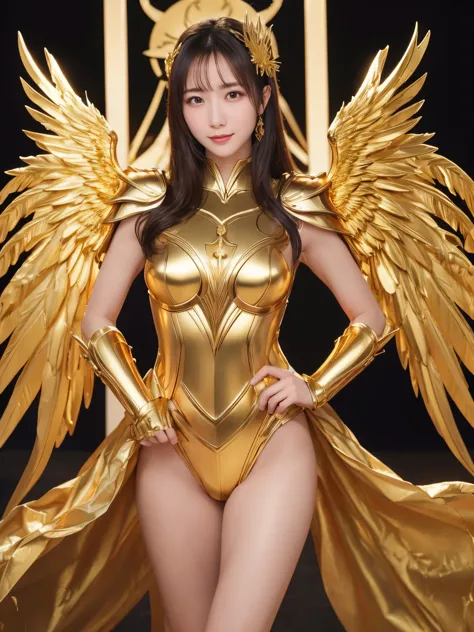 detailed keyword description of golden saint seiya： golden holy cloth：upper breastplate removed,breasts exposed,nipples are beau...