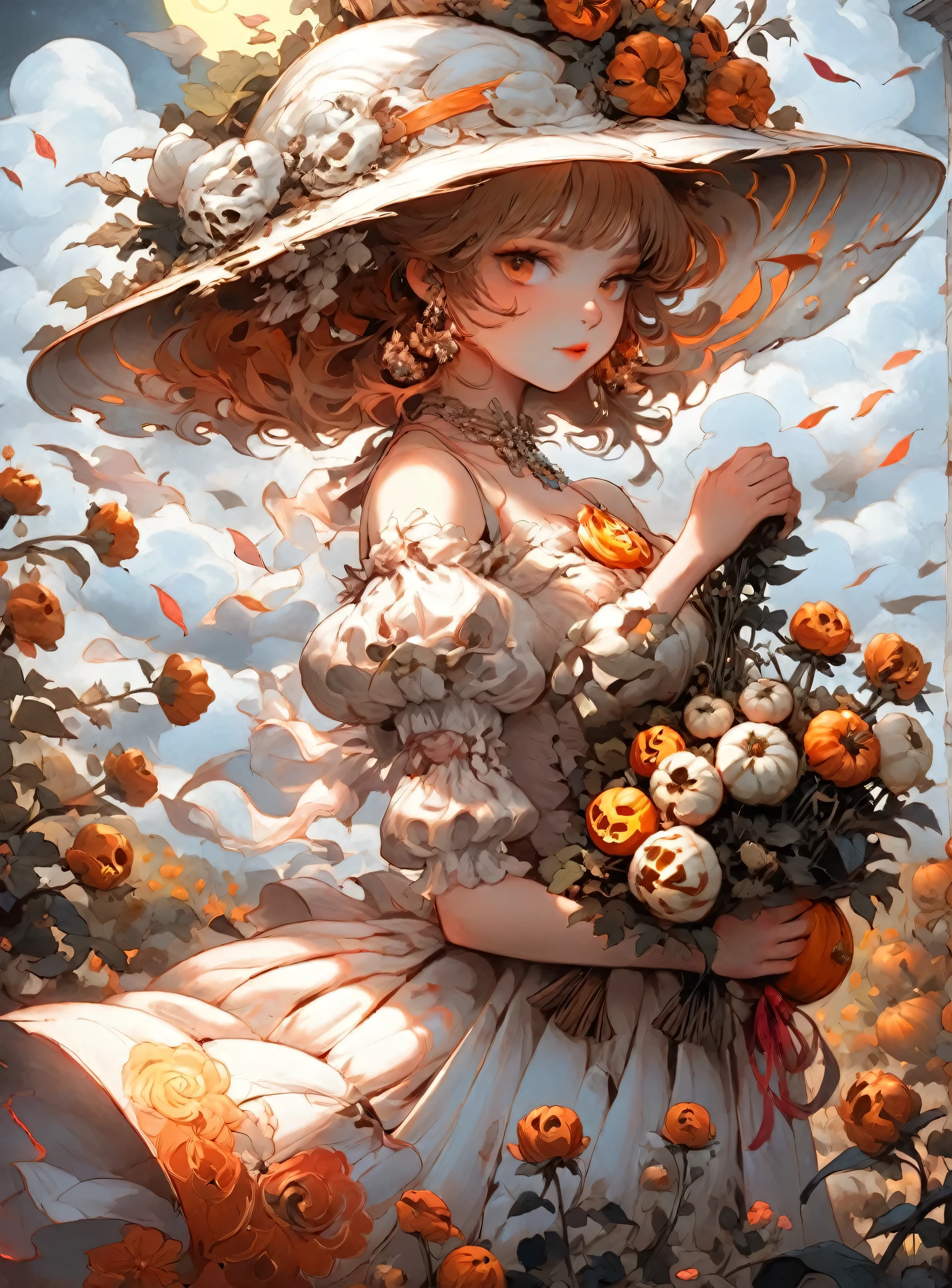 pumkin flowers, bloody dress by night