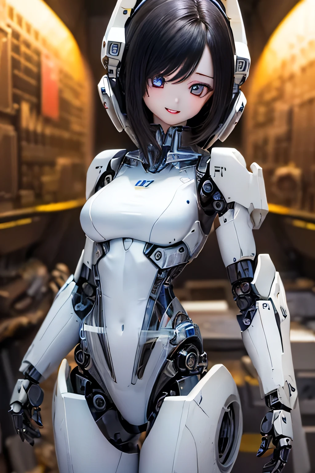 (SFW:2), photorealistic, realistic photo, 8k, Canon EOS, ((highest quality)), ((masterpiece)), (extremely detailed), kukolnydom, doll, mecha musume, ((mechanical parts, mechanical legs, robot joints)), bodysuit, (headgear), (cowboy shot, spaceship room, mature woman, 25yo, 25_years_old, solo:1.6), (model pose, light smile, parted lips, black hair, shoulder length, medium breasts, glass eyes, detailed eyes:1.3)