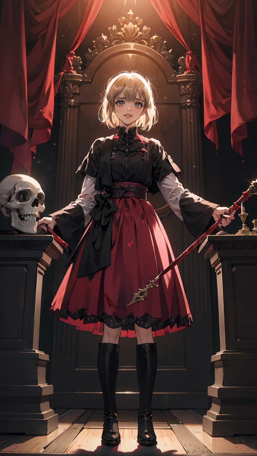 Shadow Face　、beautiful girl、とてもcute天使、Pink T-shirt、cute、baby face、smile、Long skirt、Black long boots、.(Best Quality,4K,High resolution,Masterpiece 1.2),Very detailed,Real 1.37,Spooky altar background,Dark fantasy,Red color scheme,Ominous atmosphere,Eye-catching,story,anatomy,Anime Style,Concept Art,beautiful細部までこだわった顔と (((Red eyes ))),A terrifying ritual ,Satanic Ritual,Premature death,Inappropriate behavior,クレイジーなsmile,Scythe Face,Girl Monster, beautiful, Delicate facial features, Sharp Eye, Sharp Fangs, pale Skin, Dark Background, Cinema Lighting, Dramatic Shadows, Gothic style, Gloomy atmosphere, Dark fantasy, 1 person&#39;S, Please open your mouth wide, Open your mouth and bar your teeth,Sharp teeth like a beast, Wide lips, Very wide mouth, Red cheeks, ,(Blood splatter1.3),Scary smile, smile,Angel Design, TwiSted smile、Bloody、Head bleeding,,,,,、Blood splatter、,(Blood splatter1.3),skull,Horror Style, ((Fantasy Sweet Ta Frill Pink Costume)), ((Flowing blonde hair)), ,(Blood splatter1.3),Female Curves, Sexy flat stomach, Perfect hands, Perfect anime character face, (pink tutu dress)), standing, ((邪悪なsmile)), ,(Blood splatter1.3), Steam circulation, Moonlight Illumination, night lighting, (Blood splatter1.3),アニメAngel Design, TwiSted smile、Bloody、Head bleeding,,,,,、Blood splatter、,(Blood splatter1.3), skull,Gothic architecture、Western architecture、ファンタジーのworld、,Victorian city, Skeleton Gas Light,Absurd, High resolution、 ((Tabletop)), ((Best Quality)), (Very detailedな), ((Very detailed)), (beautiful), ((cute)), (Nafswa 1.8), 1 personで,(1.6)、(world&#39;The most scary and creepy demon girl 1.5)beautiful face、Full Body Ezbian、pale, beautiful肌、beautiful金の髪、優しくsmileむ、Dark building ruins、(snow white&#39;Frill dress 1.3)、(暗い廃墟はBloody 1.3)、Low angle full body shot、(A girl is standing in a pool of blood.2)、(The ground .3)、(The girl lost a lot of blood.......1.3)、(クレイジーなsmile1.6)、Spirits、(Blood dripping from the mouth 1.3)、
