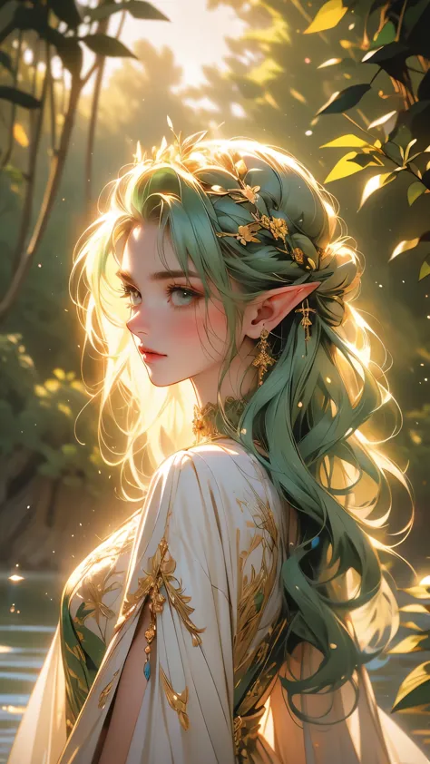 ((masterpiece)), envision a 8k, highres, cinematic, extremely beautiful semi realistic close up portrait of a beautiful goddess ...