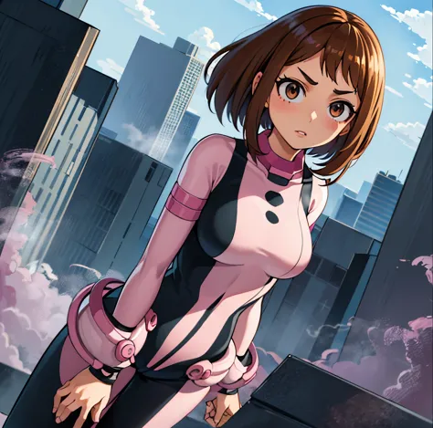 ((1girl)),((alone)),ochako uraraka, \(boku no hero academia\),(masterpiece), (best quality), (ultra detailed), (best illustratio...