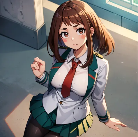 ((1girl)),((alone)),ochako uraraka, \(boku no hero academia\),(masterpiece), (best quality), (ultra detailed), (best illustratio...