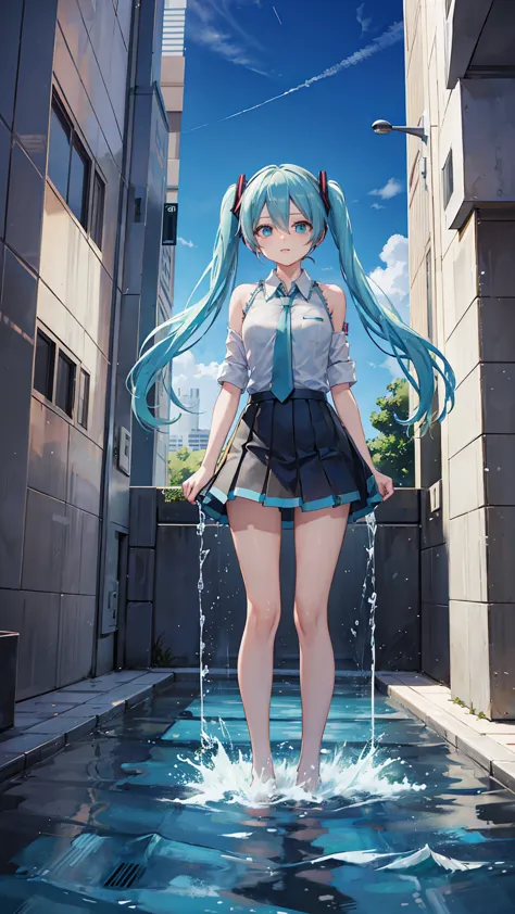 hatsune miku water-storms the national diet building