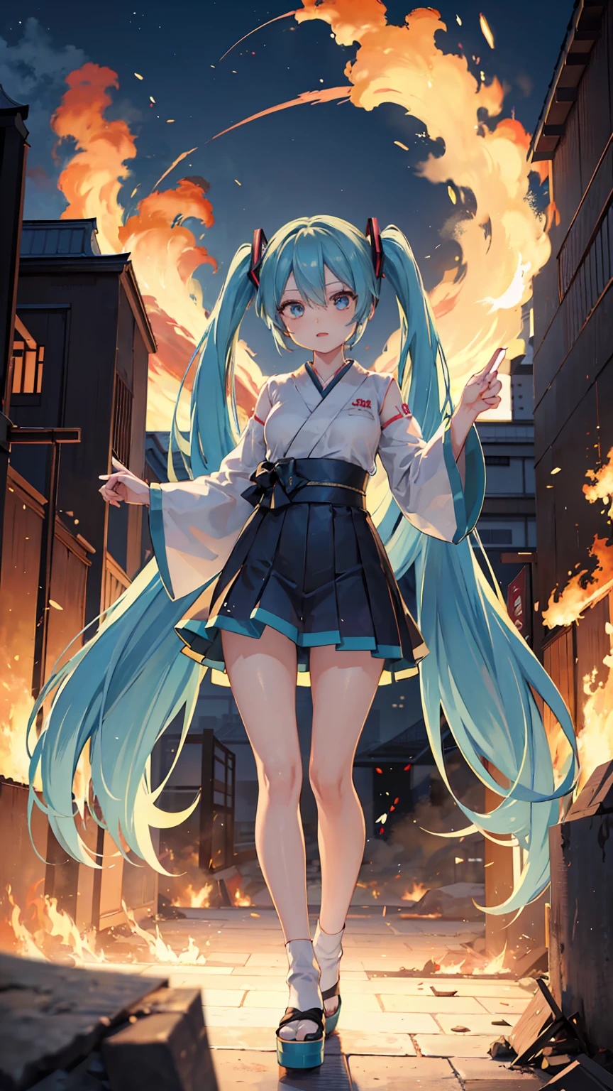 Hatsune Miku sets fire to the japanese National Diet,kokkaigijido