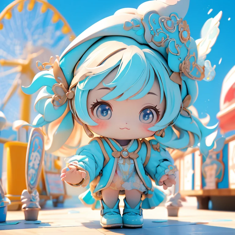 ((Light color)),, debt/1.2, 超High resolution, Attention to detail, Please redeem, High resolution, masterpiece、Memories at the amusement park、date、Dressed up girl、cute、Amusement park on a sunny day、Light production、Gentle colors