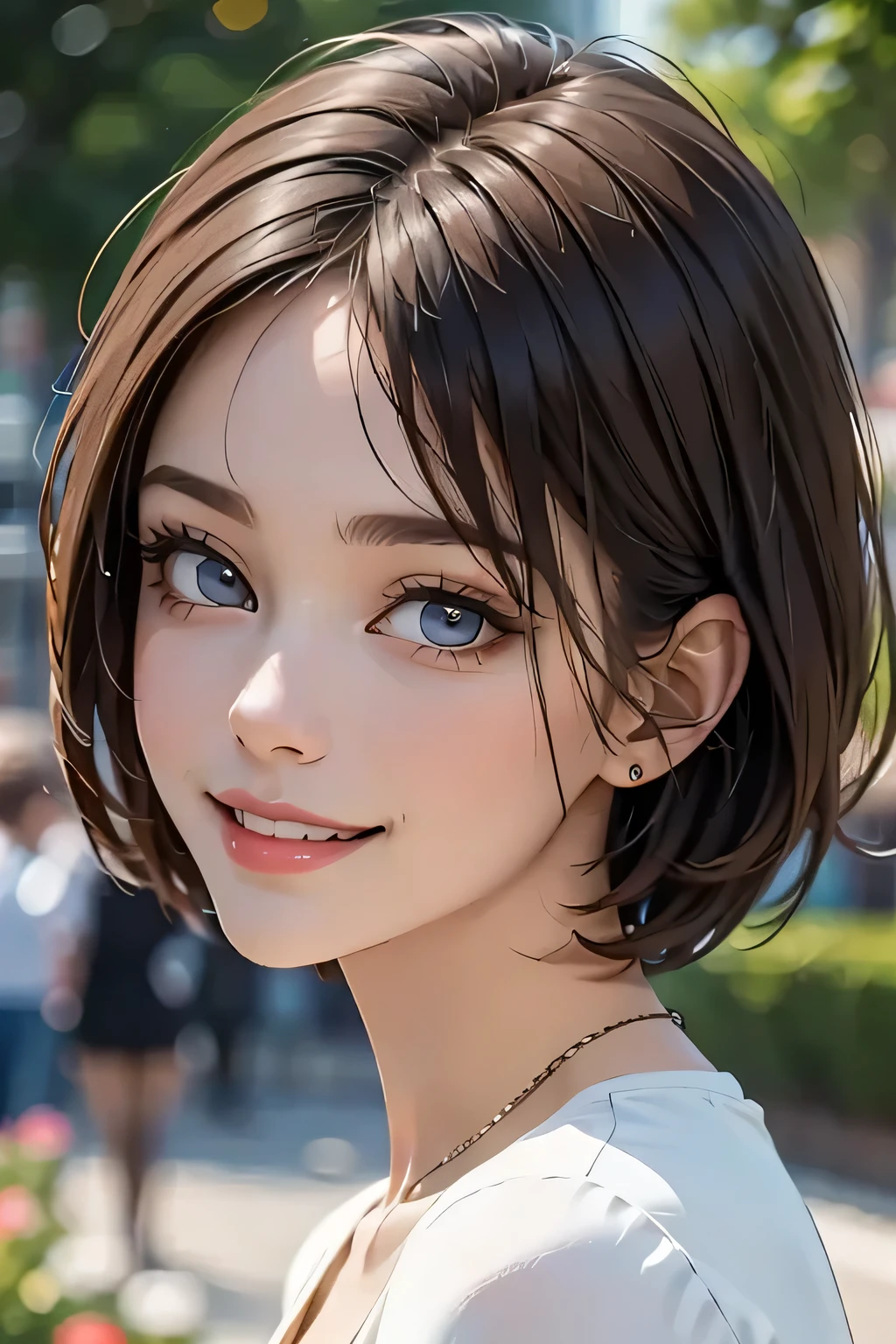 (Best Quality,4K,8k,High resolution,masterpiece:1.2),Super detailed,(Realistic,photoRealistic,photo-Realistic:1.37),Detailed and beautiful eyes,Rich and beautiful lips,Detailed eyes and face,Long eyelashes,[garden, Bright colors,Soft natural light,Romantic atmosphere,Bright flowers, (Big Breasts), (Loose colorful dress with detailed ornamentation),Feminine and graceful pose,Happy and confident look, High Fashion Style, Dreamy landscape, fine art portraiture, Art print quality, Oil painting techniques, Impressionist style.Smiling with mouth closed, (Cowboy Shot)