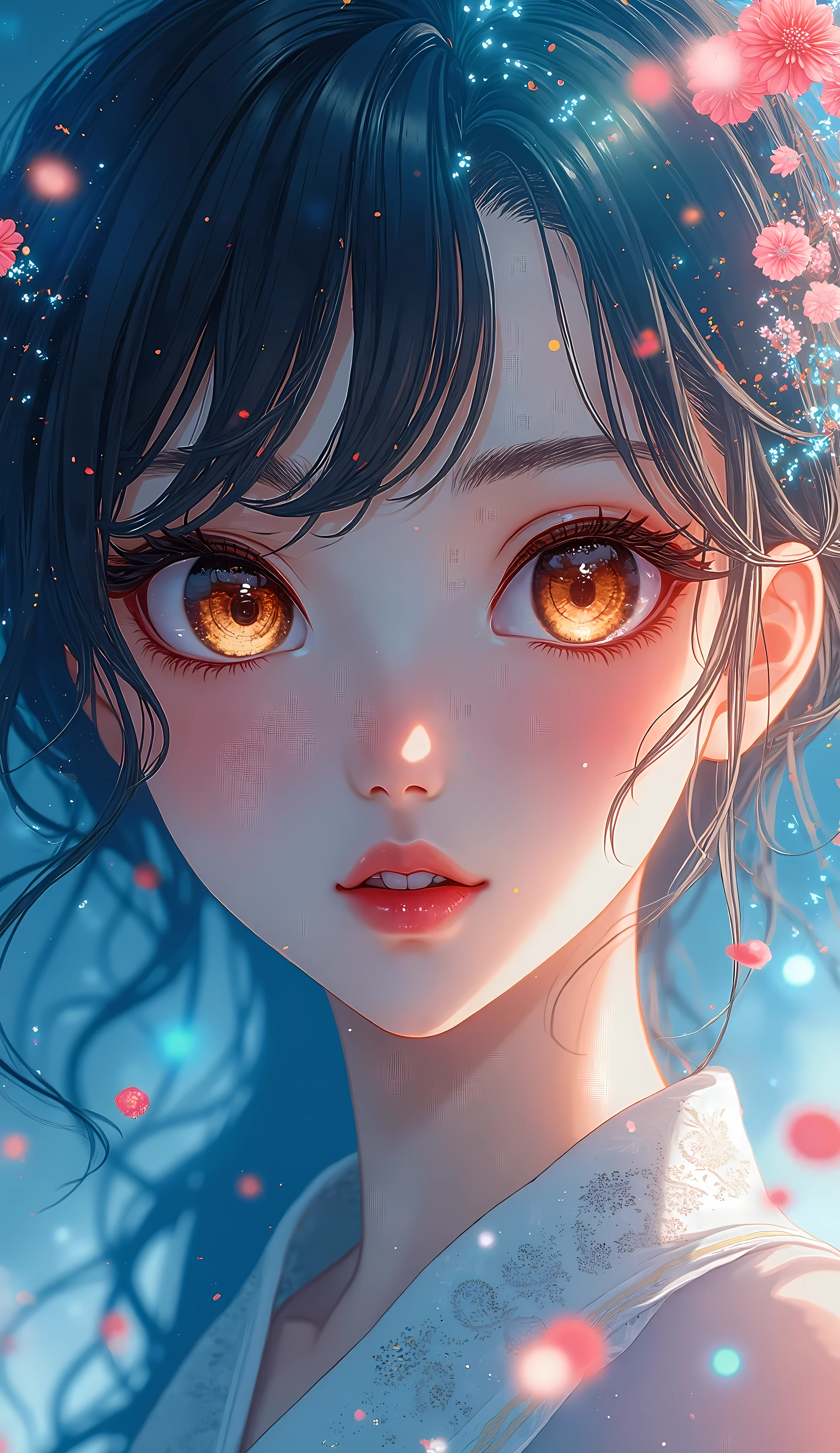 a beautiful woman's face, photo to anime transition from left to right, girl to anime bishojo, detailed background, background transition from anime to photo from left to right, anime background to realistic, (best quality,4k,8k,highres,masterpiece:1.2),ultra-detailed,(realistic,photorealistic,photo-realistic:1.37),beautiful detailed eyes,beautiful detailed lips,extremely detailed eyes and face,longeyelashes,cinematic lighting,vibrant colors,intricate details,dramatic lighting,fantasy style,dynamic composition