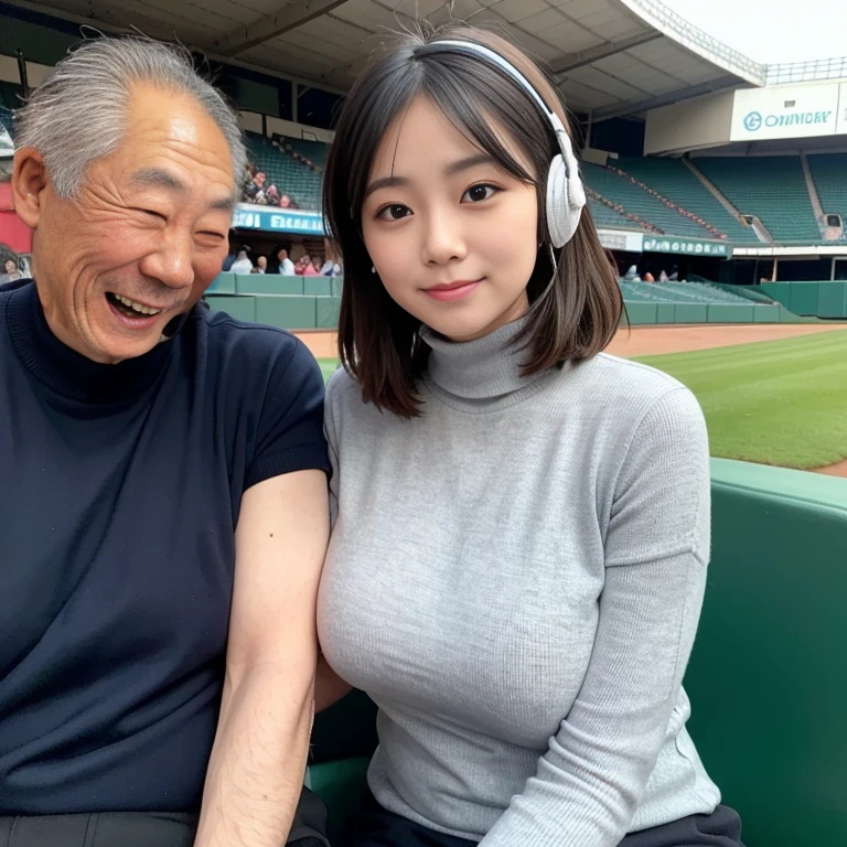 perfect face,Japanese old man,laughing