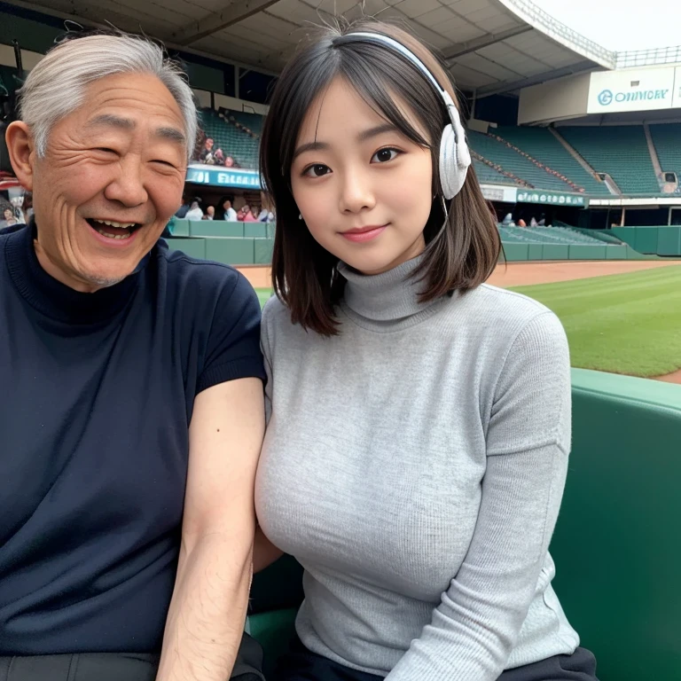 perfect face,Japanese old man,laughing