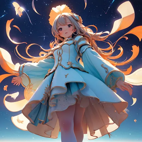 absurd, high resolution, (official art, beautifully、aesthetic:1.2), close view, raise your arms from below 1girl, bright sky, a ...