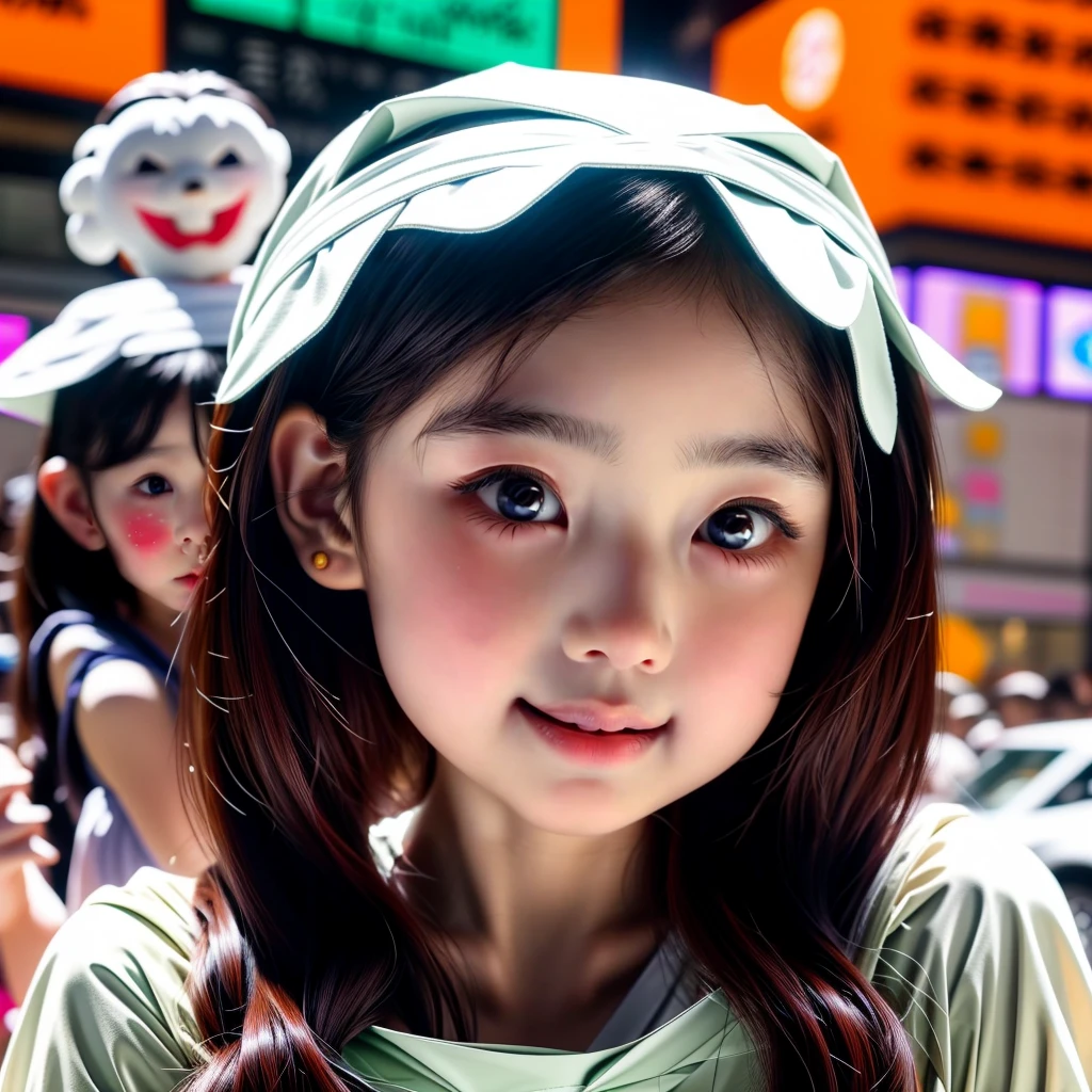 (((SFW, 12 KAWAII Girls in a row:1.2, Shibuya Hachiko-mae scramble crossing on Halloween:1.2))), ((8K TopQuality Masterpiece, photorealistic:1.37)), { (Standing Full Body:1.2)|(from below:1.2) }, { bandaged full body | Cut-off Sailor Uniform }, { bandaged head | bandaged limbs | (bleeding from pussy) }, {(bloody)|blood paste|(Blood-stained bandages)|(bloody inner thighs)}, ((Detailed KAWAII face, Detailed glistening ivory skin)), {Bustling street|Crossroads|(Passerby schoolgirls)| halloween| neon}, {(Childish:1.2|Gigantic Cleavage:1.37|Underboob:1.2)}, {Hair ornaments |shotgun|random hair colors}, {Floating hair|Strong wind| flying magic}, {(Kissing face to face)|:p|:d|laugh|sparkle|joyful|delighted|Drunk},extremely Detailed,