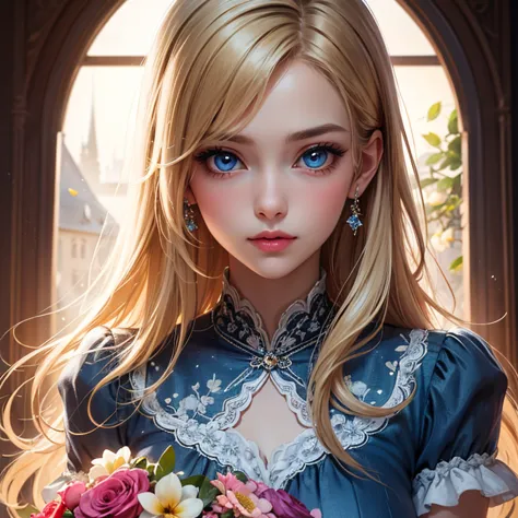 "a vivid and captivating portrait of a beautiful girl、painted with perfect detail, her grace and charm are captured in high-reso...