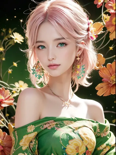 (​masterpiece, best quality, best quality, official art, beautiful and beautiful:1.2), green eyes, (best quality, masterpiece pa...