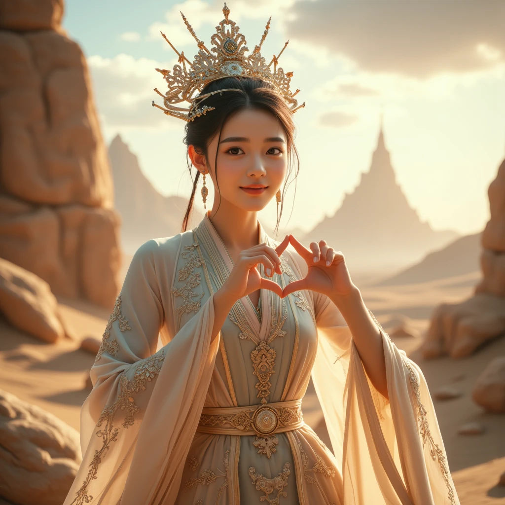 with the text "I ❤️ XJ", china Xinjiang, Dunhuang fairy, Dunhuang clothes.

full body, Professional, perfect composition, ultra-detailed, intricate details