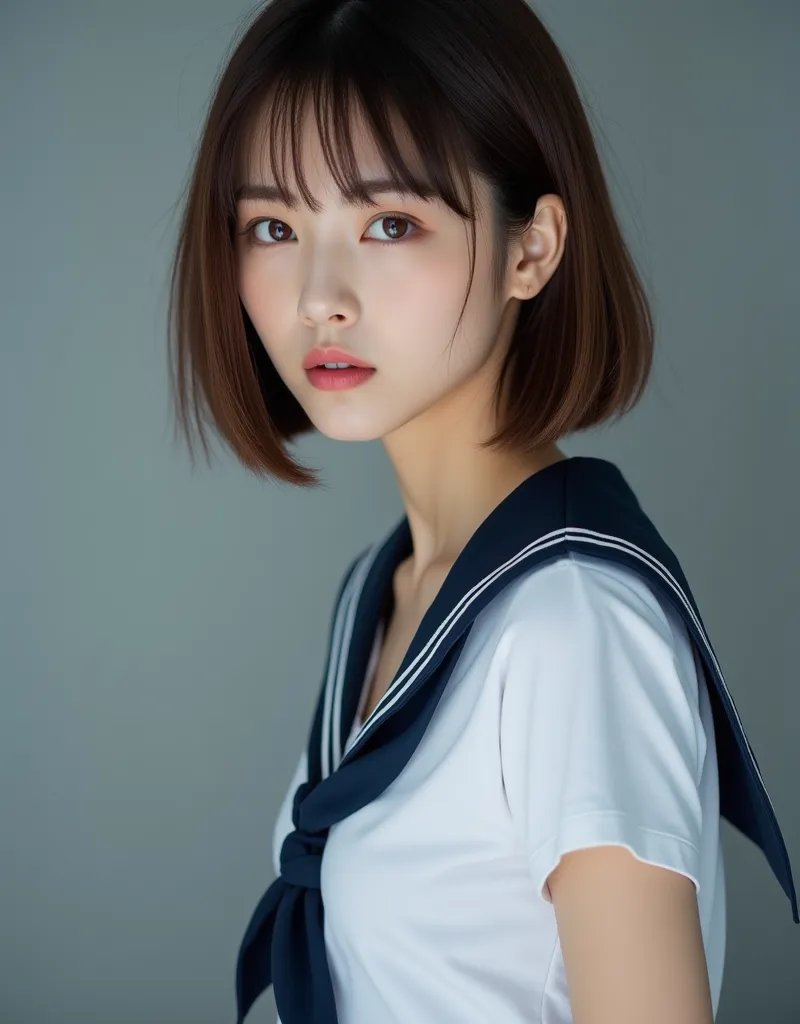 perfect composition, proper placement, close up, beautiful japanese women, brown hair, bob cut hair, brown eyes:1.21, clear eyes...