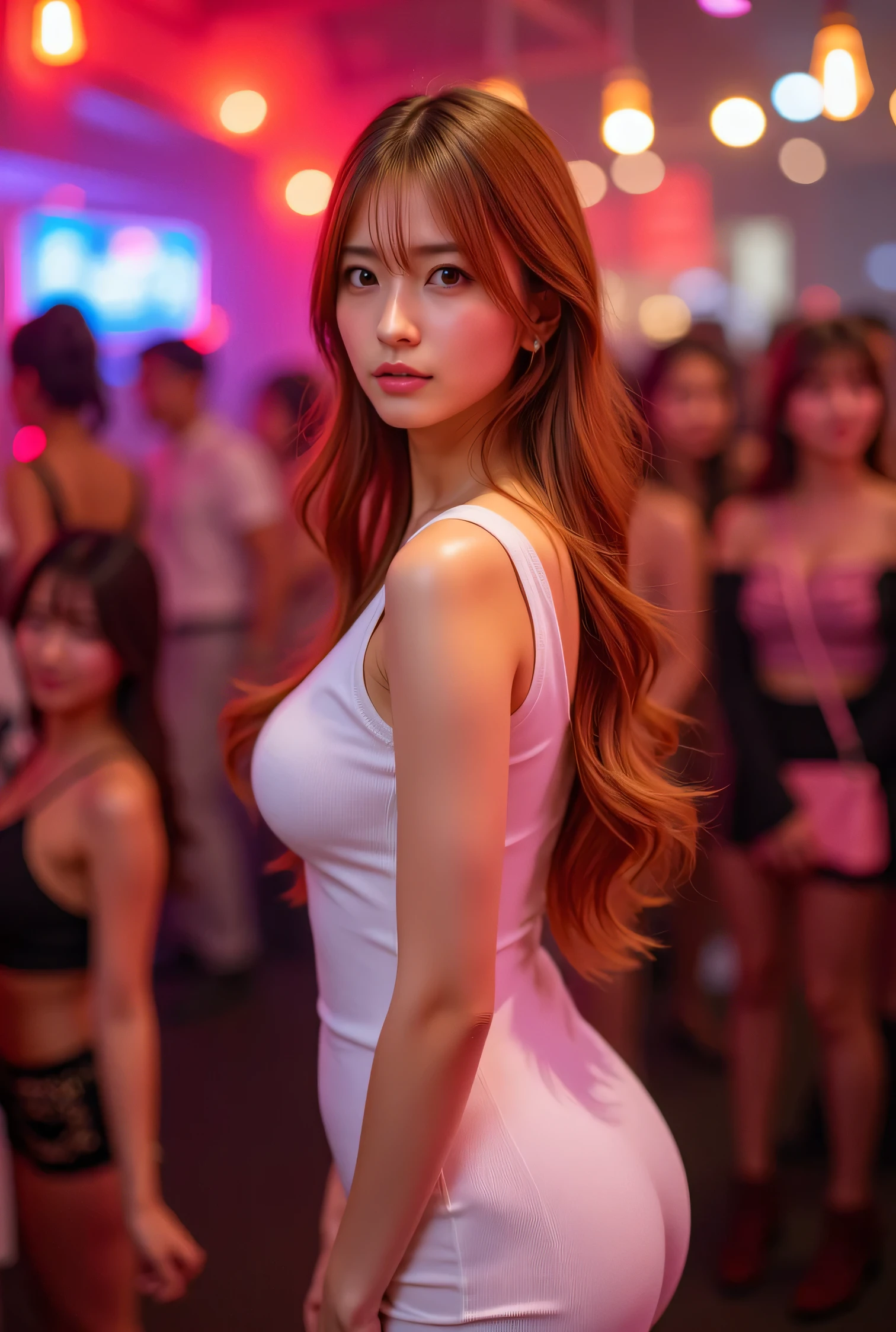 (whole bodyショット:1.7) Photorealistic images (Standing pose:1.3) Ultra-realistic, photograph, Long Red Hair, woman, 24 years old, Hourglass Shape, Perfect body, Sexy look, Natural medium sized breasts, Blur the background, Naughty Dress, masterpiece, Please redeem, (Very detailedRAWphotograph:1. 2), 8k Arnold, In a lively club, Crowded club, Many beautiful women are dancing, Phil Haley Style, Model shoot, Mid Shot, supermodel, Model Pose, Flowing Hair, Beautiful Eyes, High resolution, masterpiece, Please redeem, (Beautiful and detailed), (Beautiful and exquisite face), Perfect fit body, (Please redeem), (Very detailed), (Absurd), (Very detailed CG Unity 8k wallpaper).[whole body shot] professional, (4K images:1.1), (Sharp focus:1.3), Very detailed, wear (tight shirt:1.2), Beautiful detailed face, Shining Eyes, Long light hair, (Attractive young woman:1.3), (Attractive:1.1), (:1.1), Pear-shaped body, Perfect hands, Natural Breasts, Wide Hips. --Sexy Body --Prominent naked breasts --Detailed, whole body, Full of femininity, Attractive, dazzling, sensual pose, , --Unreal Engine 5. [Without clothes]. Beautiful Swedish girl, White skin with tan lines, Sexy Bikini, ((Huge breasts, No clothes, Sexy Body, Curvy, big ass)), smile, Erotic pose, Big Breasts, Sitting on the bed,