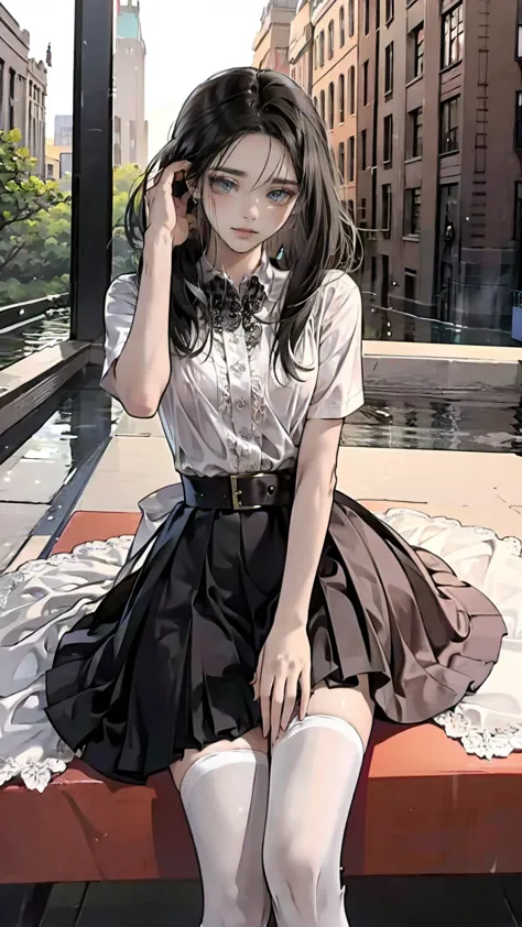 ((masterpiece, please redeem, very detailed)), anime cg, one girl, 20 years old, full make-up, black hair, bobcut, bangs, break ...