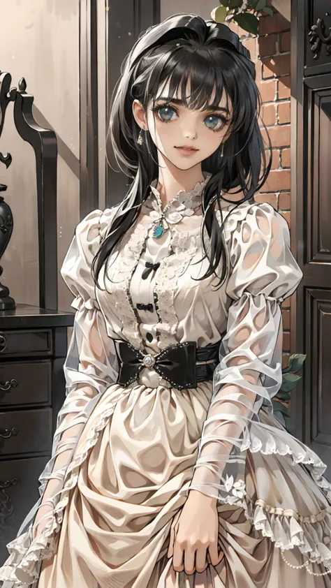 ((masterpiece, please redeem, very detailed)), anime cg, one girl, 20 years old, full make-up, black hair, bobcut, bangs, break ...