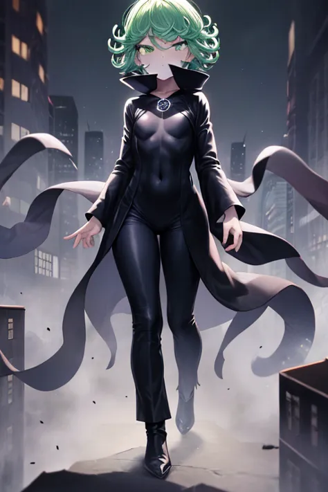 masterpiece, best quality, ultra detailed, illustration, lighting epic, cinematic composition, 1 girl, tatsumaki, short hair, gr...