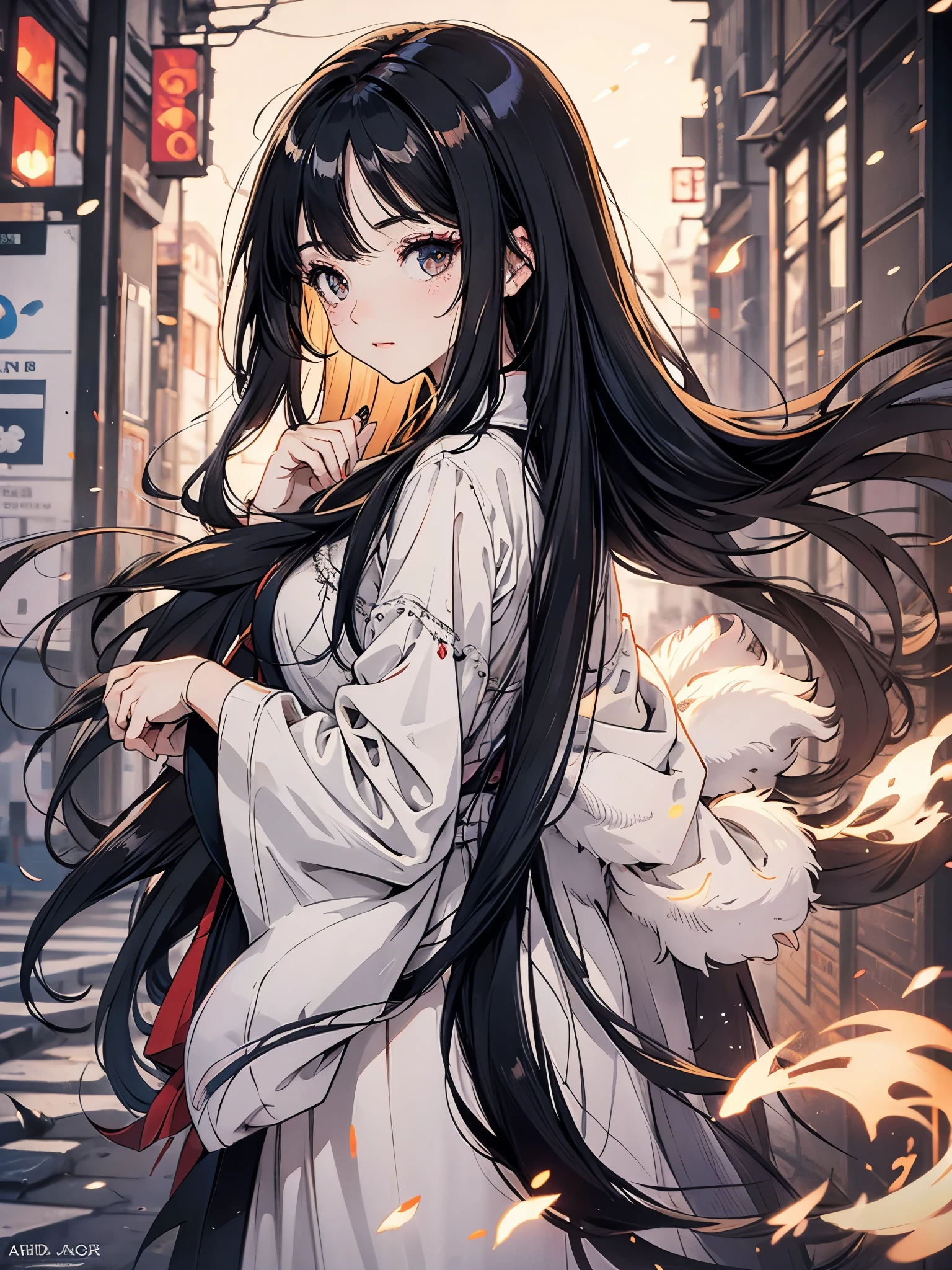 very long black hair