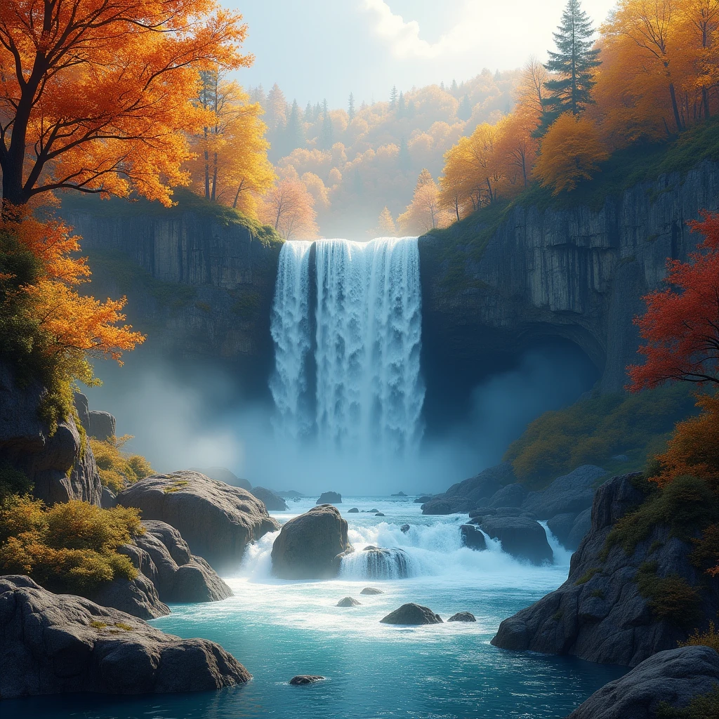 waterfall of autumn