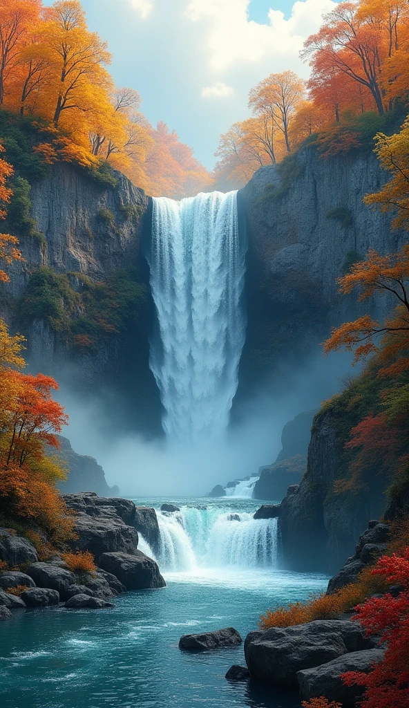 waterfall of autumn