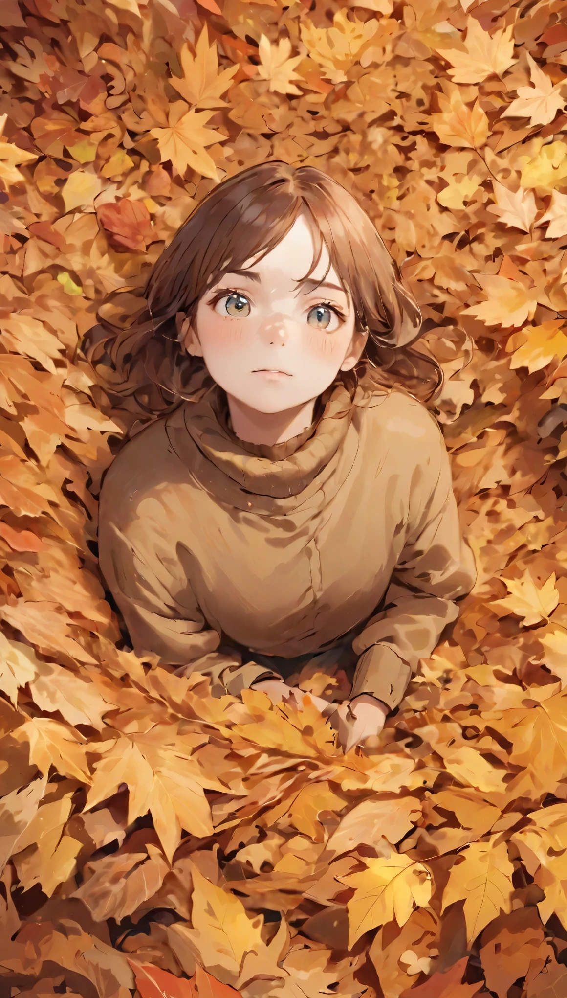 ue-eyed Russian hiding in a pile of leaves, 🍁 cute, By Irakli Nadar, High-quality portraits, 🍂 cute, 落ちCovered in leaves, Beautiful portrait, Close-up portrait shot, Color Photography Portrait 4k, Covered in leaves, Soft Portrait Shot 8K, Beautiful portrait image, Close-up portrait photography, Beautiful autumn spirit