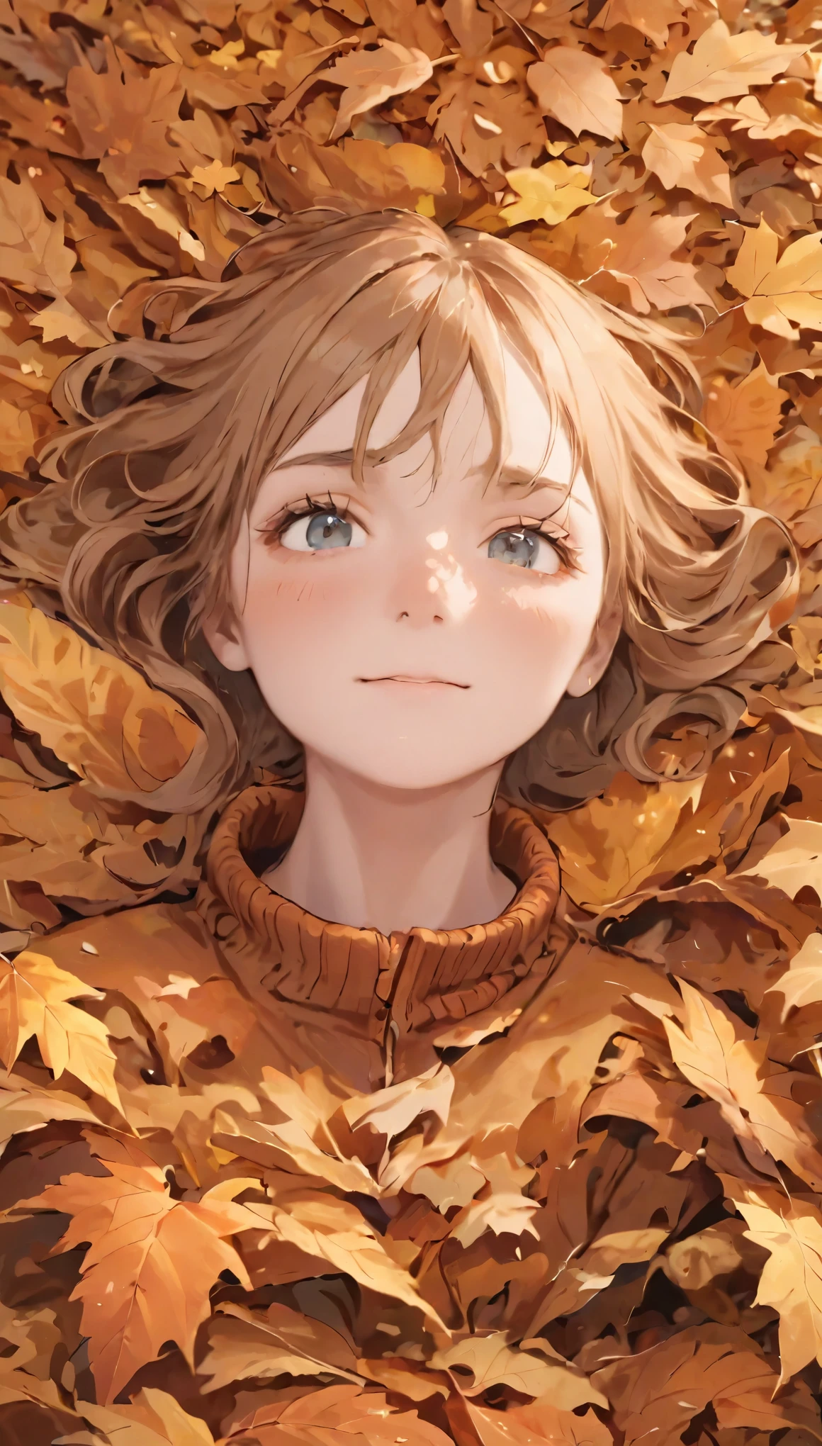 ue-eyed Russian hiding in a pile of leaves, 🍁 cute, By Irakli Nadar, High-quality portraits, 🍂 cute, 落ちCovered in leaves, Beautiful portrait, Close-up portrait shot, Color Photography Portrait 4k, Covered in leaves, Soft Portrait Shot 8K, Beautiful portrait image, Close-up portrait photography, Beautiful autumn spirit