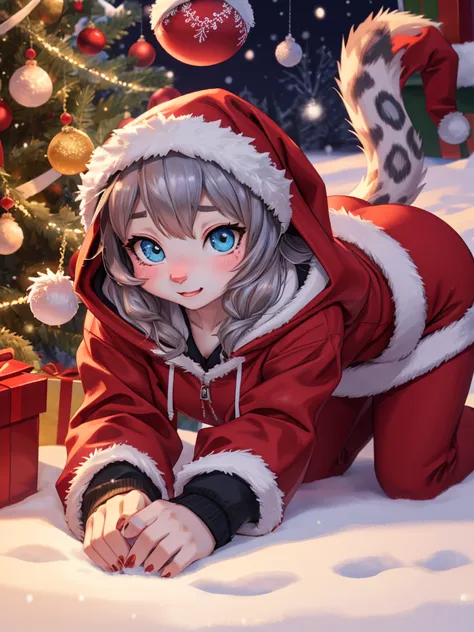 Lonely Christmas , Snow Leopard Girl , Watching families passing by, A hoodie with a Christmas design , Ornament Ball
, ( soft focus , Shallow focus , soft light) , Mature , Euphoria , glossy lips , moist eyes , coquettish , bold action , flasher , Insane , fabulous , sensational , funny face , bend over , pull out