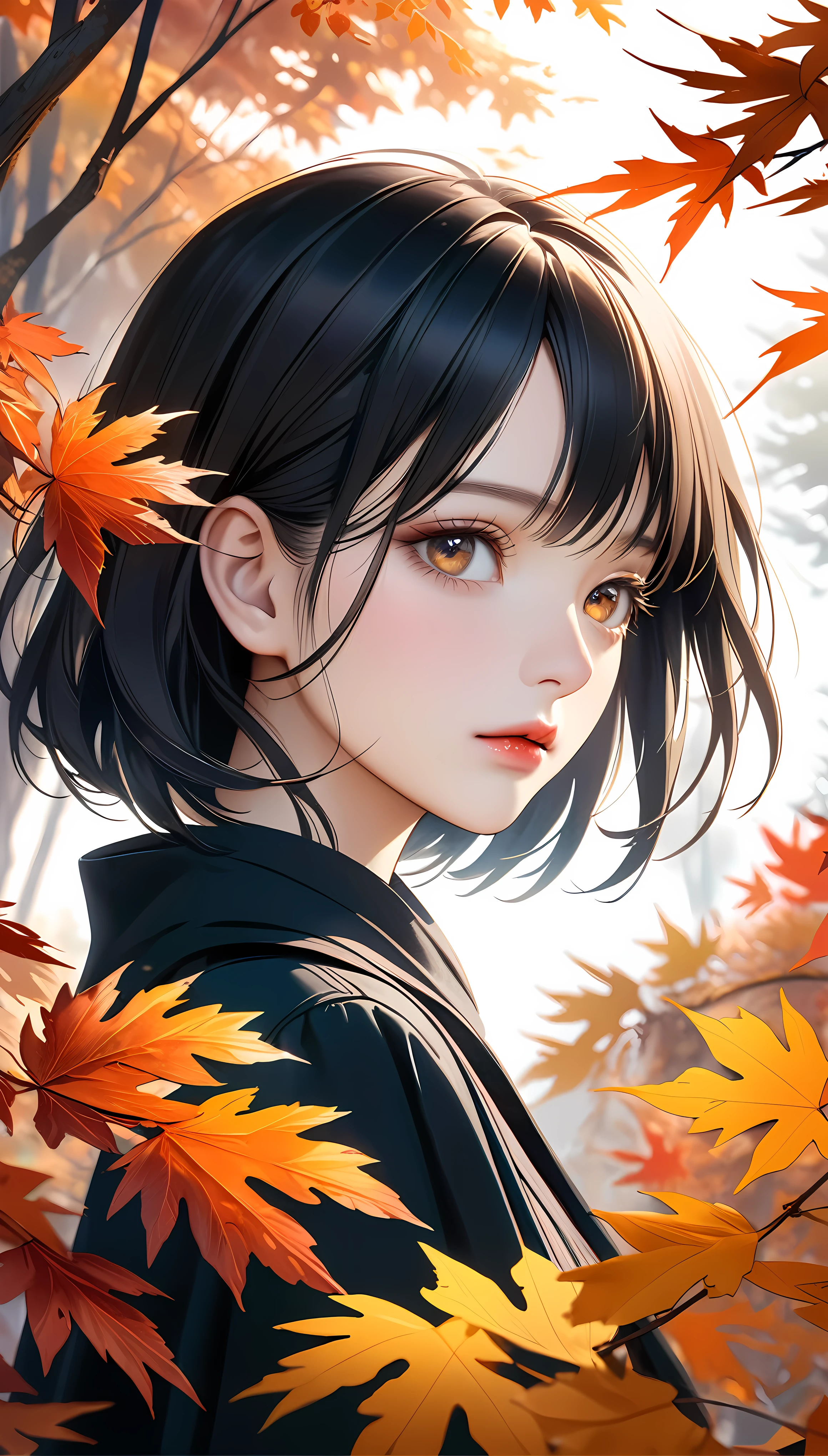 Minimalism, Sadness, autumnカラーのCGユニット, Image concept, autumn, Melting vivid colors, Ink Art Overwrite, ultra-retina-realism, super-fine-detail-tuned, artistic-realistic, Uses the ultimate fine mist spray,