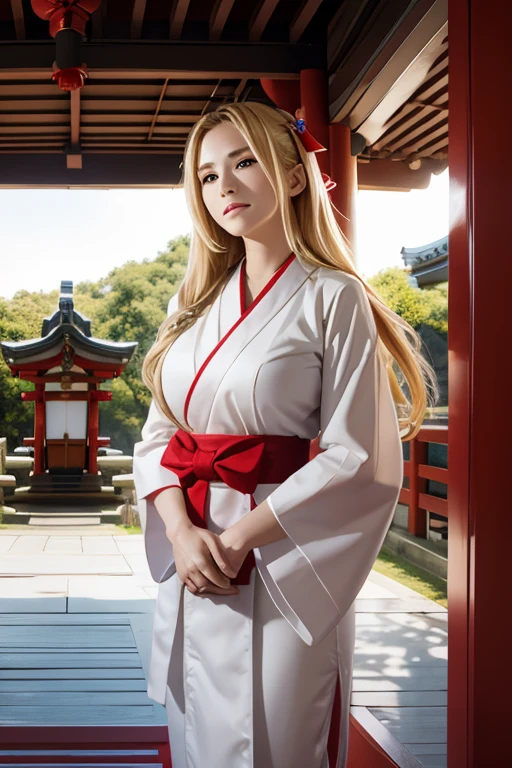 Shrine maiden, Shrine maiden衣装, shrine, sacred, Cute  girl, One person, American Women, Blonde