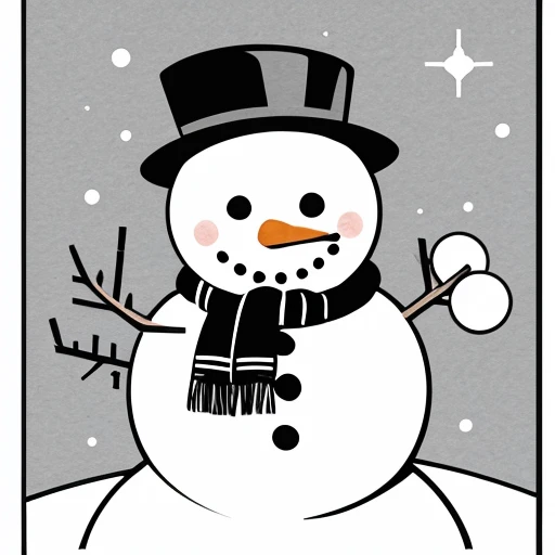 snowman、Line art