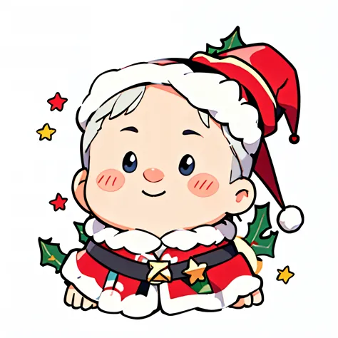 Christmas decorations,Simple drawing,Emoticon,White background,