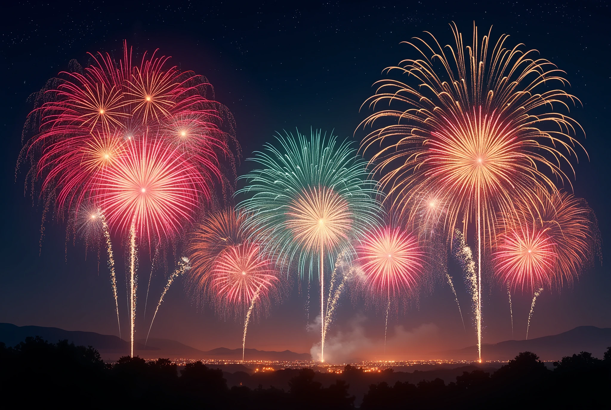 Colorful fireworks,Night Sky