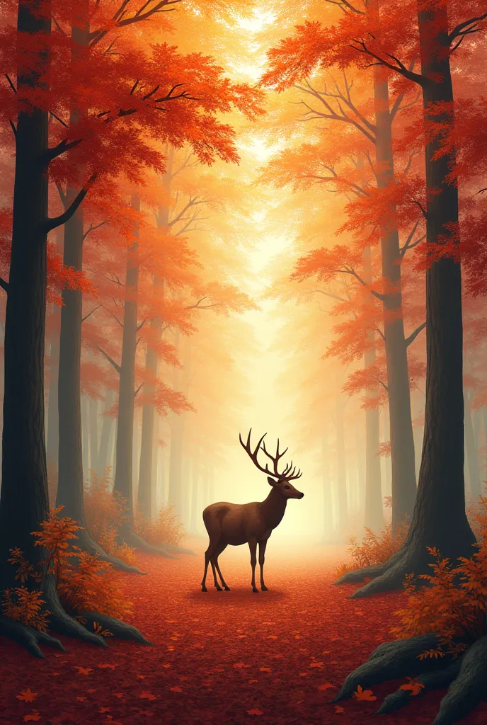 {
  "size": "1024x1024",
  "prompt": "A peaceful autumn forest where the trees are ablaze with shades of red, orange, and gold. A soft light filters through the leaves, casting a warm glow over the forest floor, which is covered in fallen leaves. In the distance, a deer quietly grazes, blending into the serene and beautiful landscape."
}
