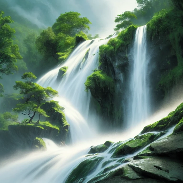 waterfall, magnificent, rich, fantastic, shocking, mist, sensation,