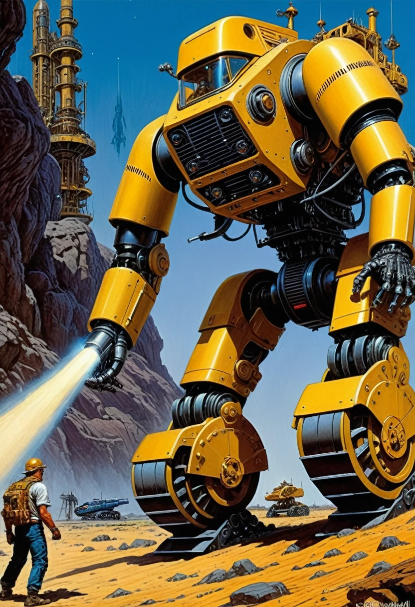 Heavy Machinery, science fiction, by Angus McKie.
best quality, masterpiece, intricate details, ultra-detailed